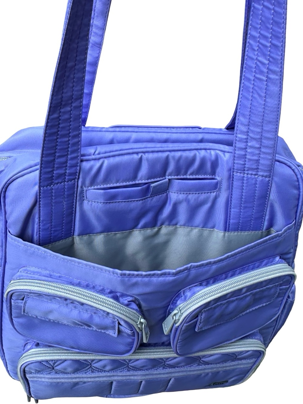 Lug Puddle Jumper Quilted Travel Tote Overnight Gym Bag Periwinkle Blue - Picture 11 of 17